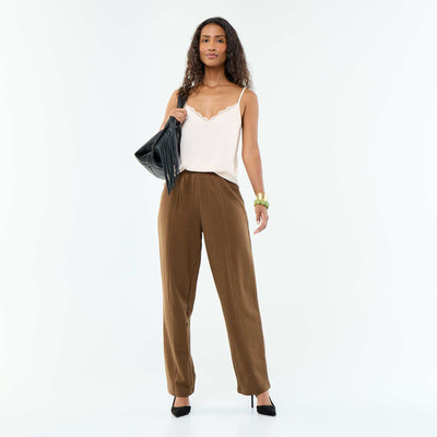Heavy knit joggers BROWN