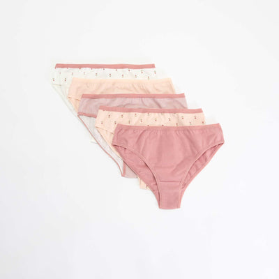 Pack of 5 Printed Briefs PINK