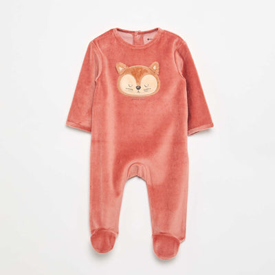 Velour Sleepsuit PINK