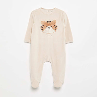 Velour Sleepsuit WHITE