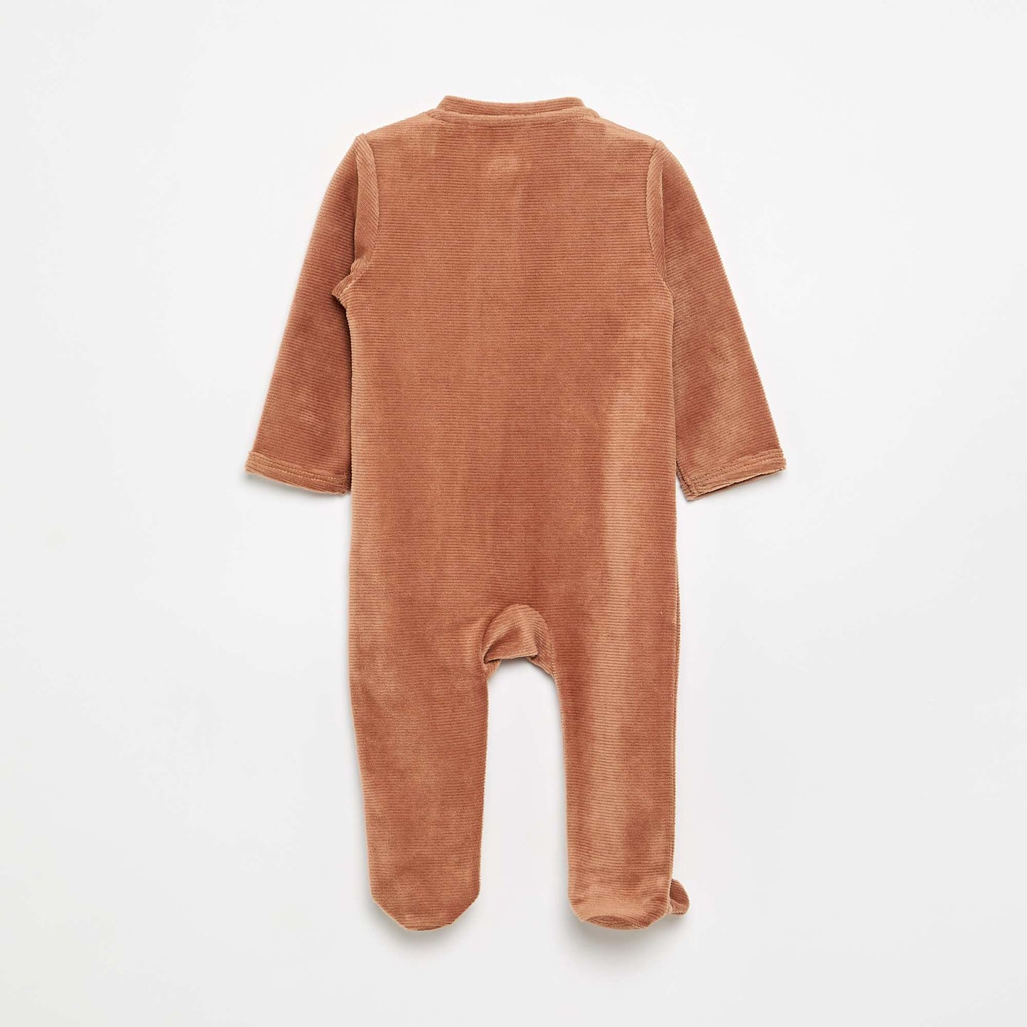 Snuggly Velvet Baby Sleepsuit BROWN