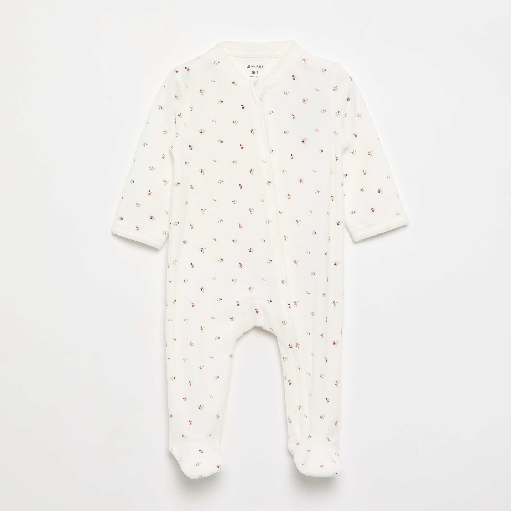 Corduroy Footed Pajamas WHITE