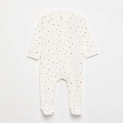 Corduroy Footed Pajamas WHITE
