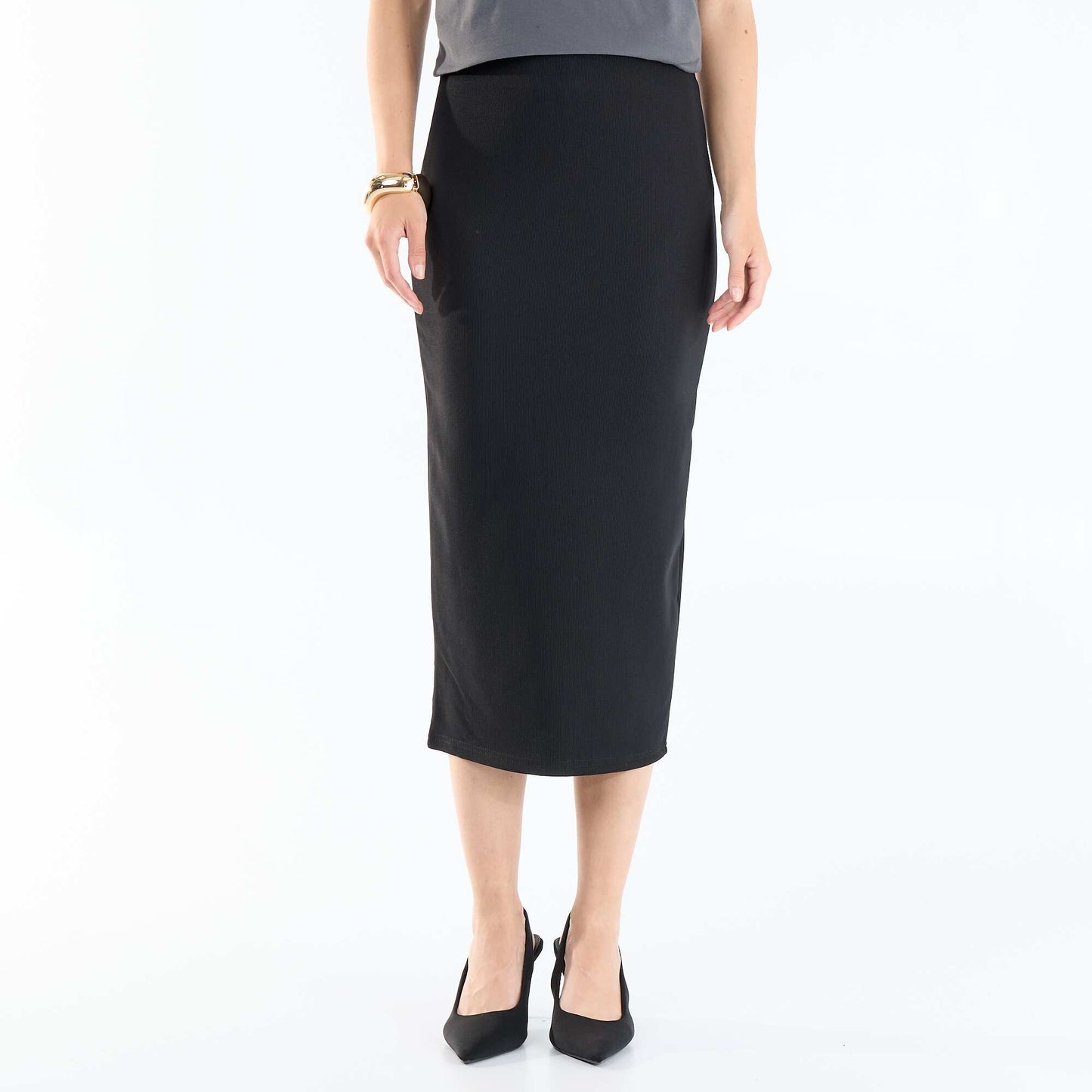 Midi pencil skirt BLACK