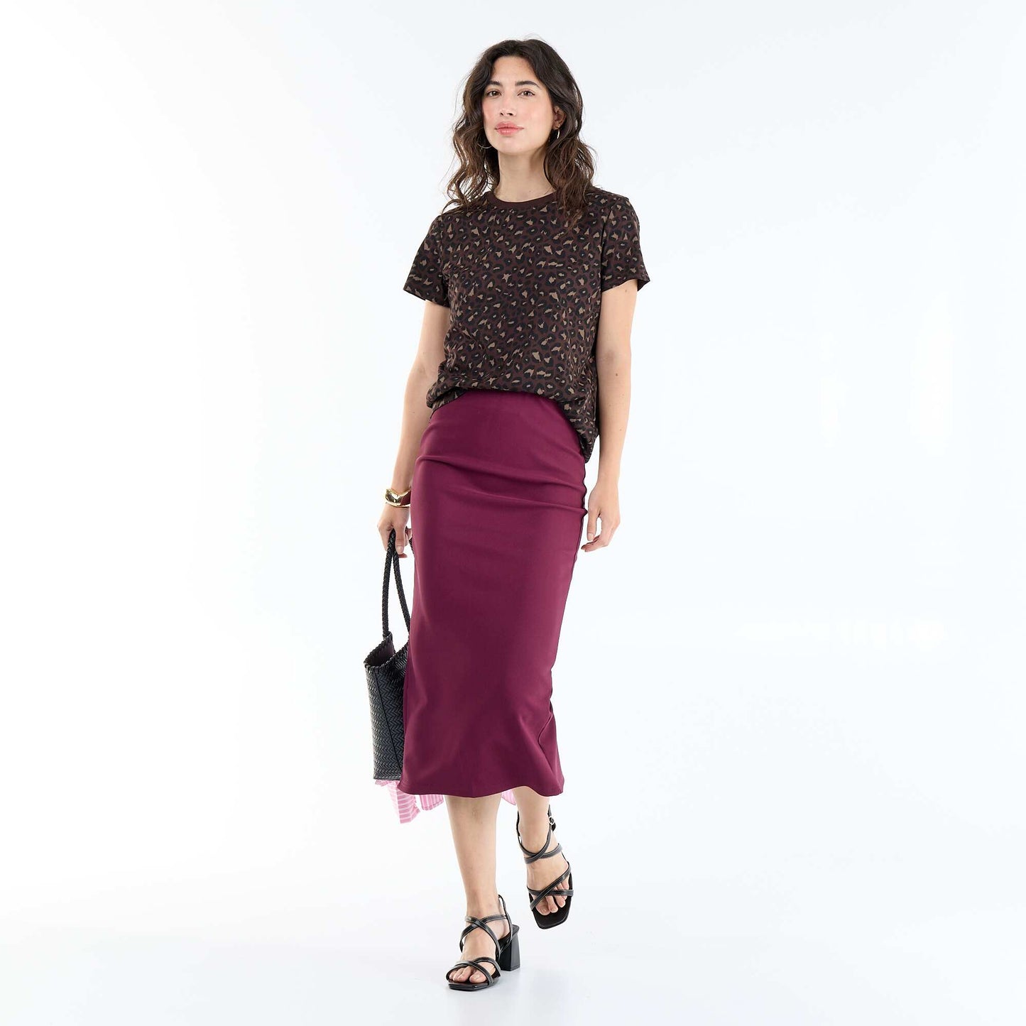 Midi pencil skirt PINK