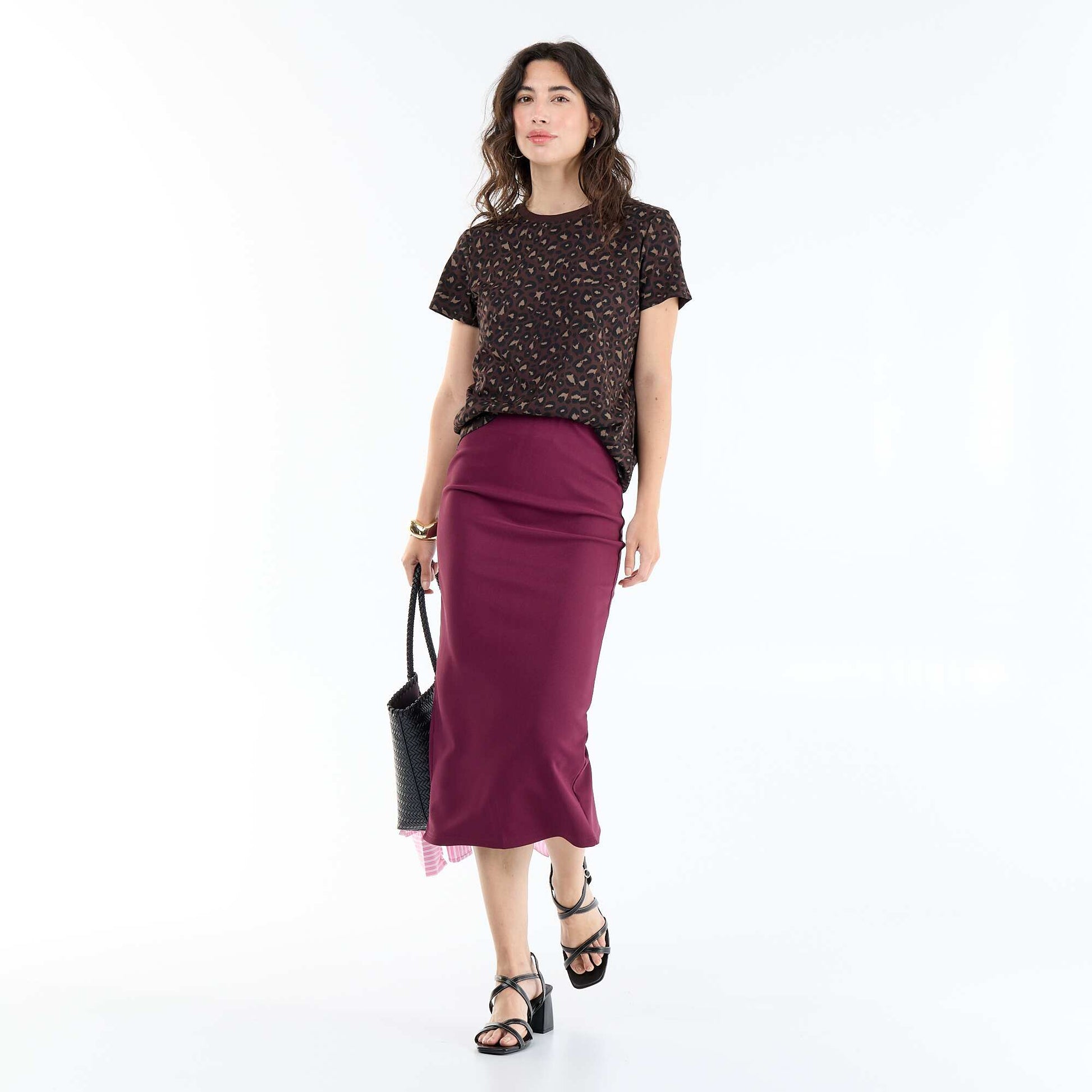 Midi pencil skirt PINK