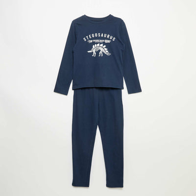 2-piece Pyjamas - Long-sleeved T-shirt + Trousers BLUE
