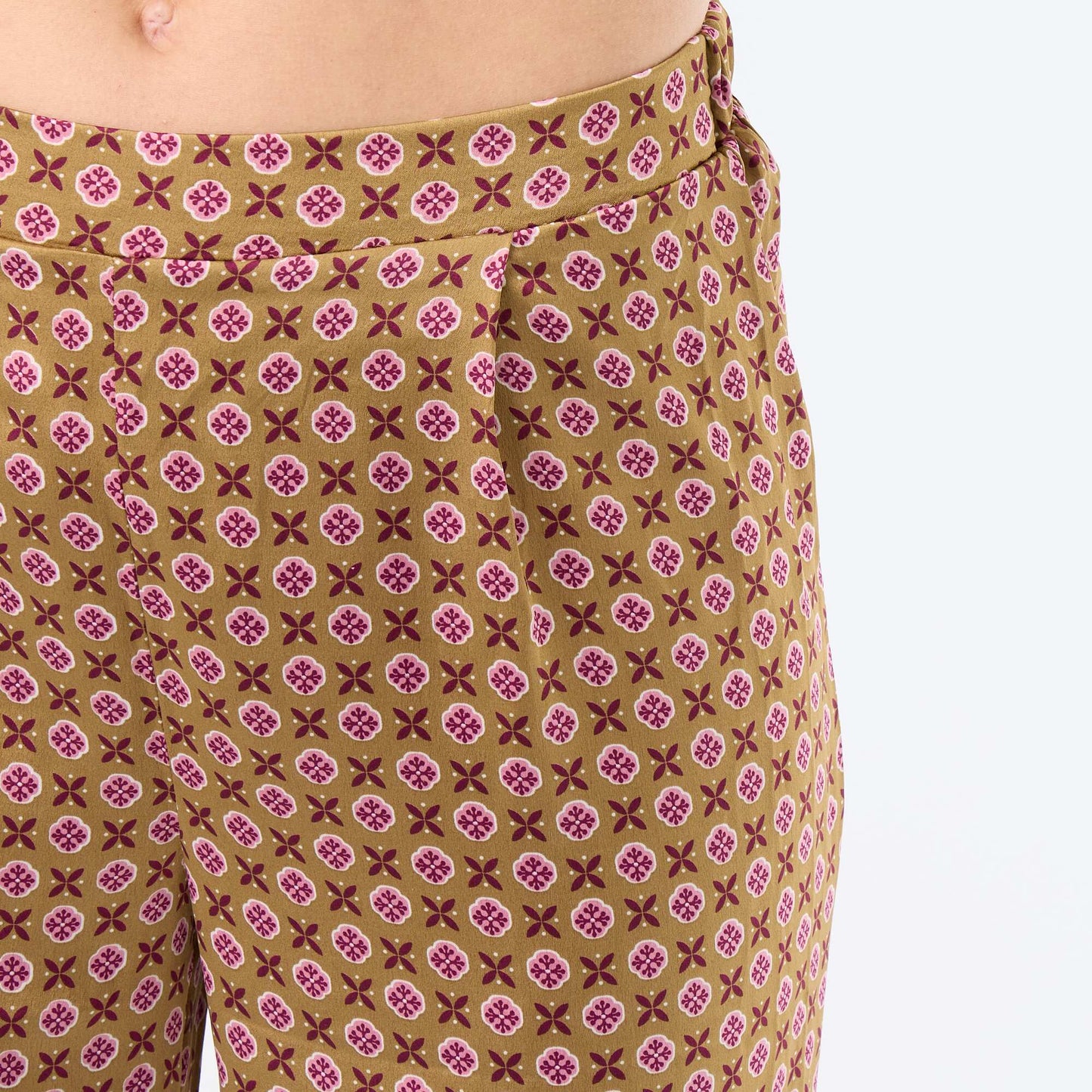 Lightweight Printed Knit Pajamas BROWN