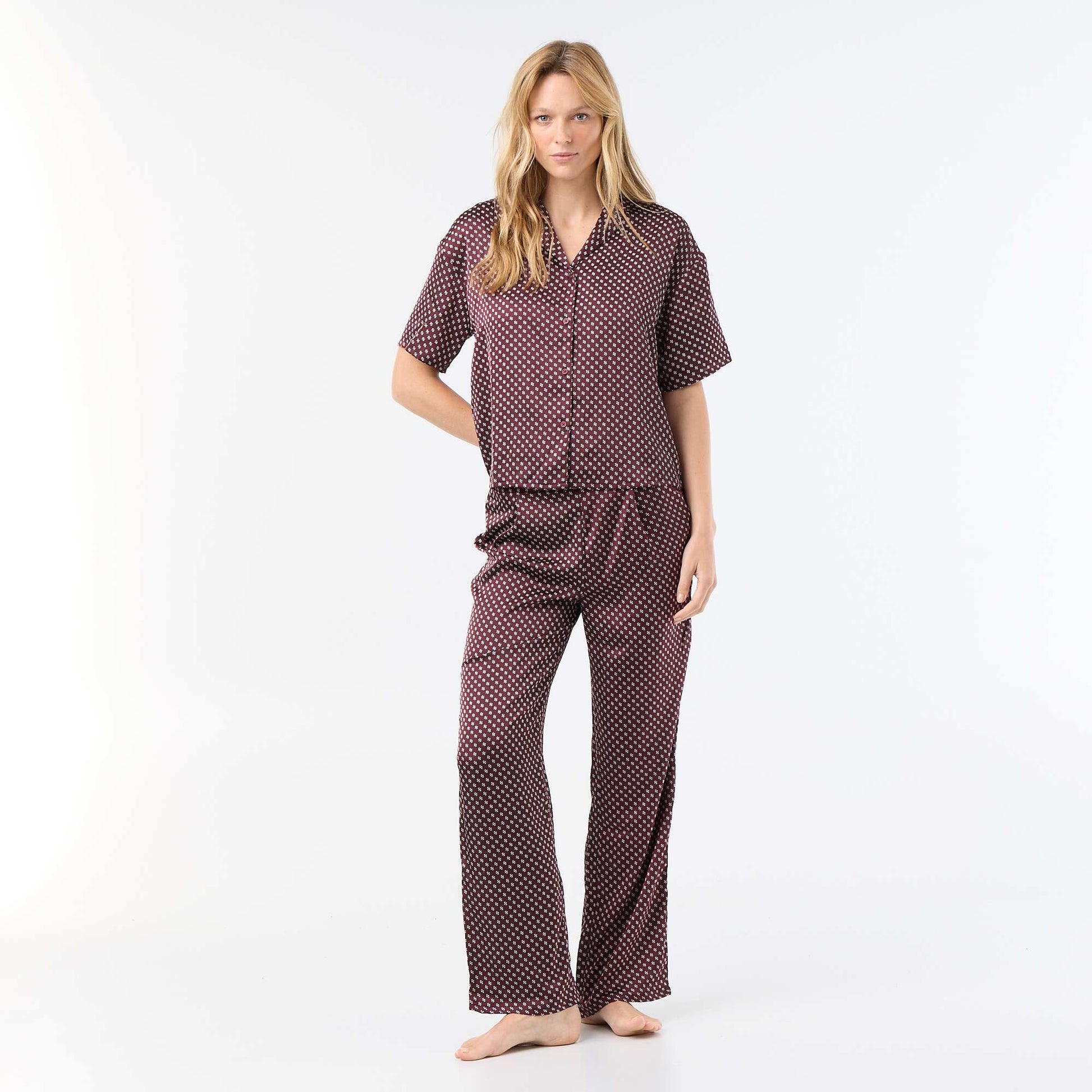 Lightweight Printed Knit Pajamas RED