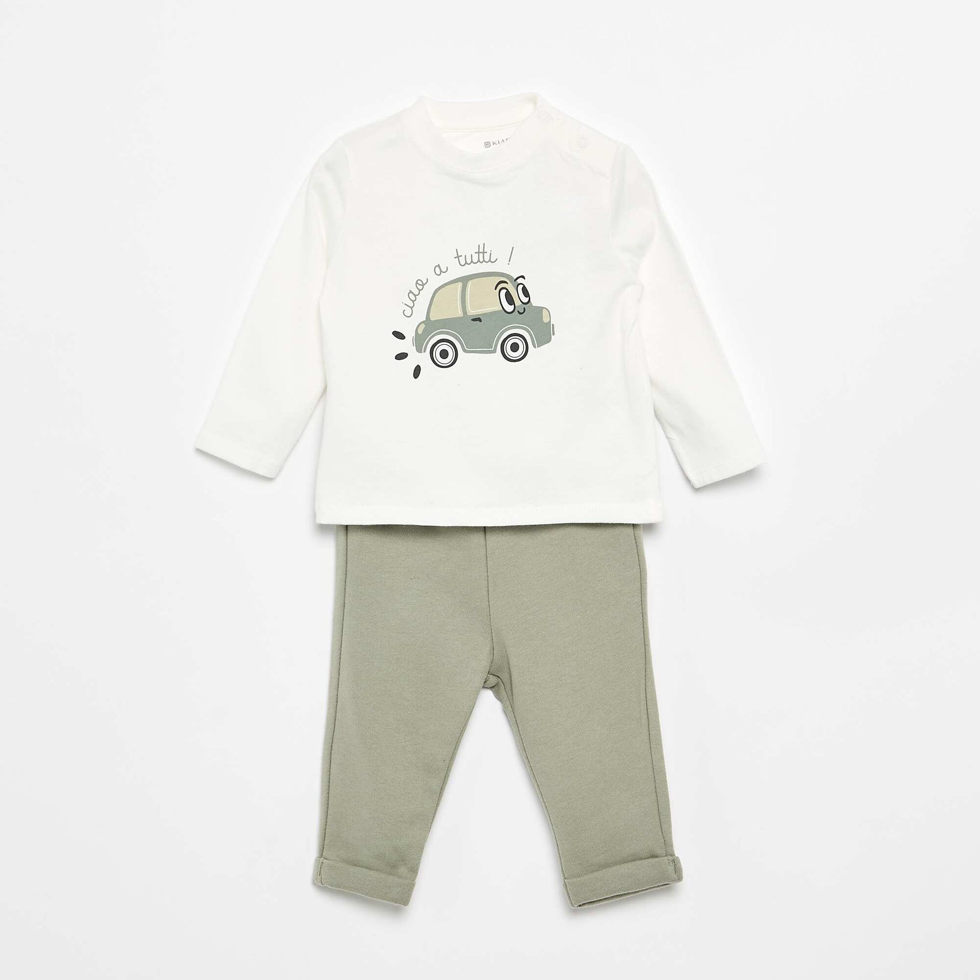 2-Piece T-shirt and Jogging Bottoms Set GREEN