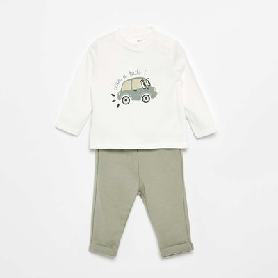 2-Piece T-shirt and Jogging Bottoms Set GREEN