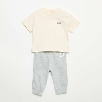 T-shirt and jogging bottoms set WHITE