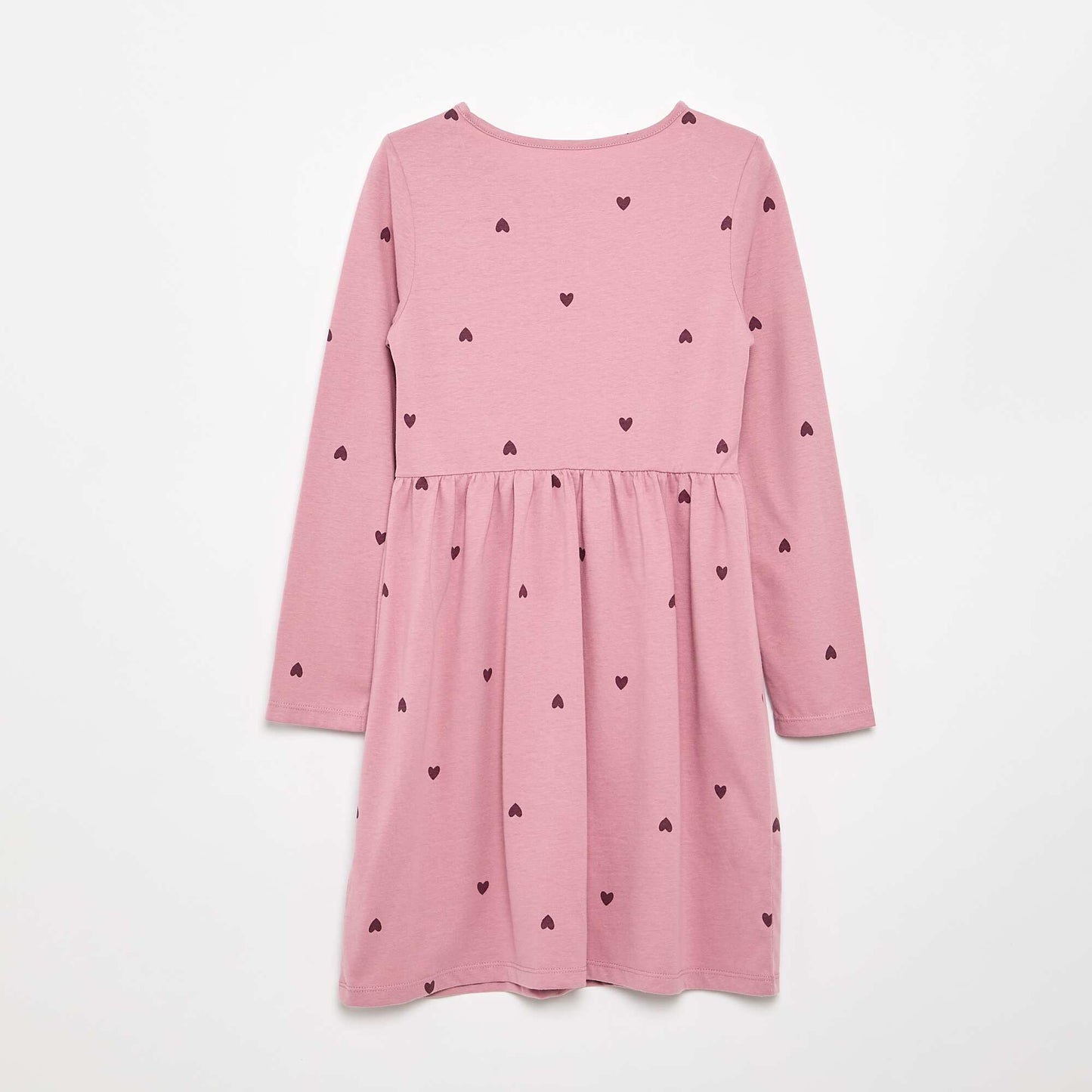 Long-sleeved cotton jersey dress PINK