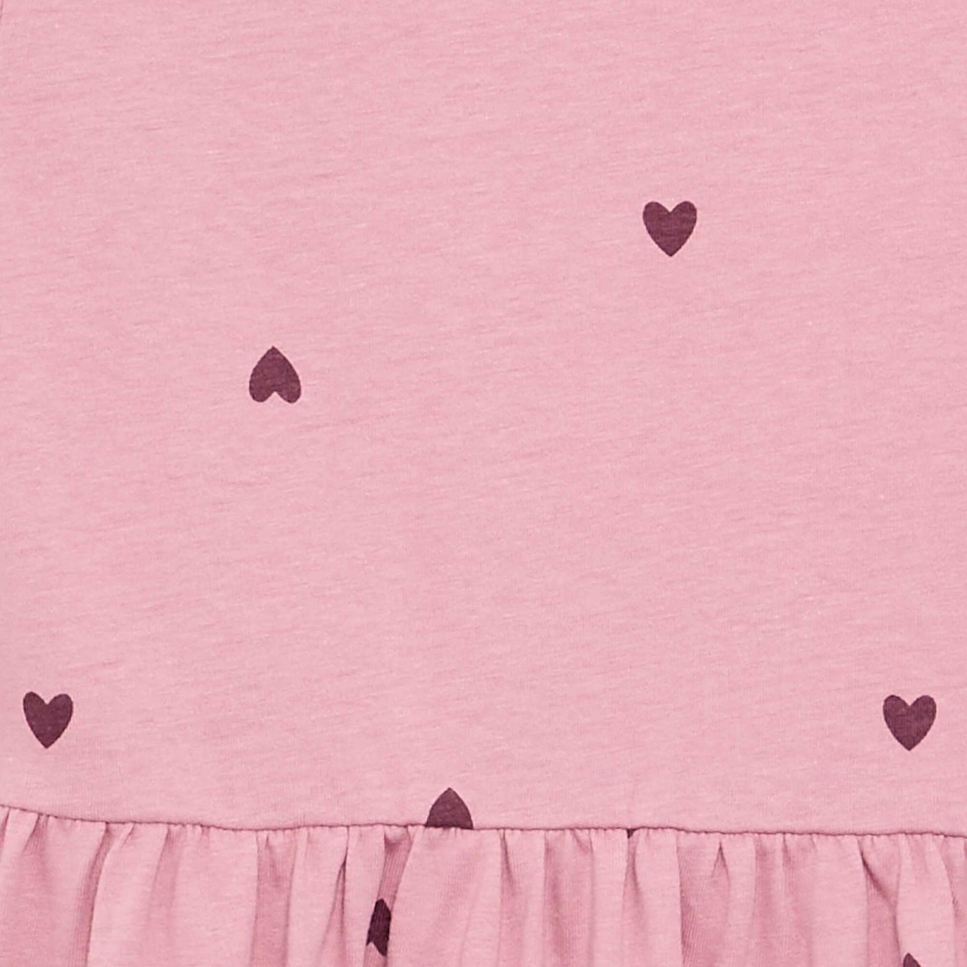 Long-sleeved cotton jersey dress PINK