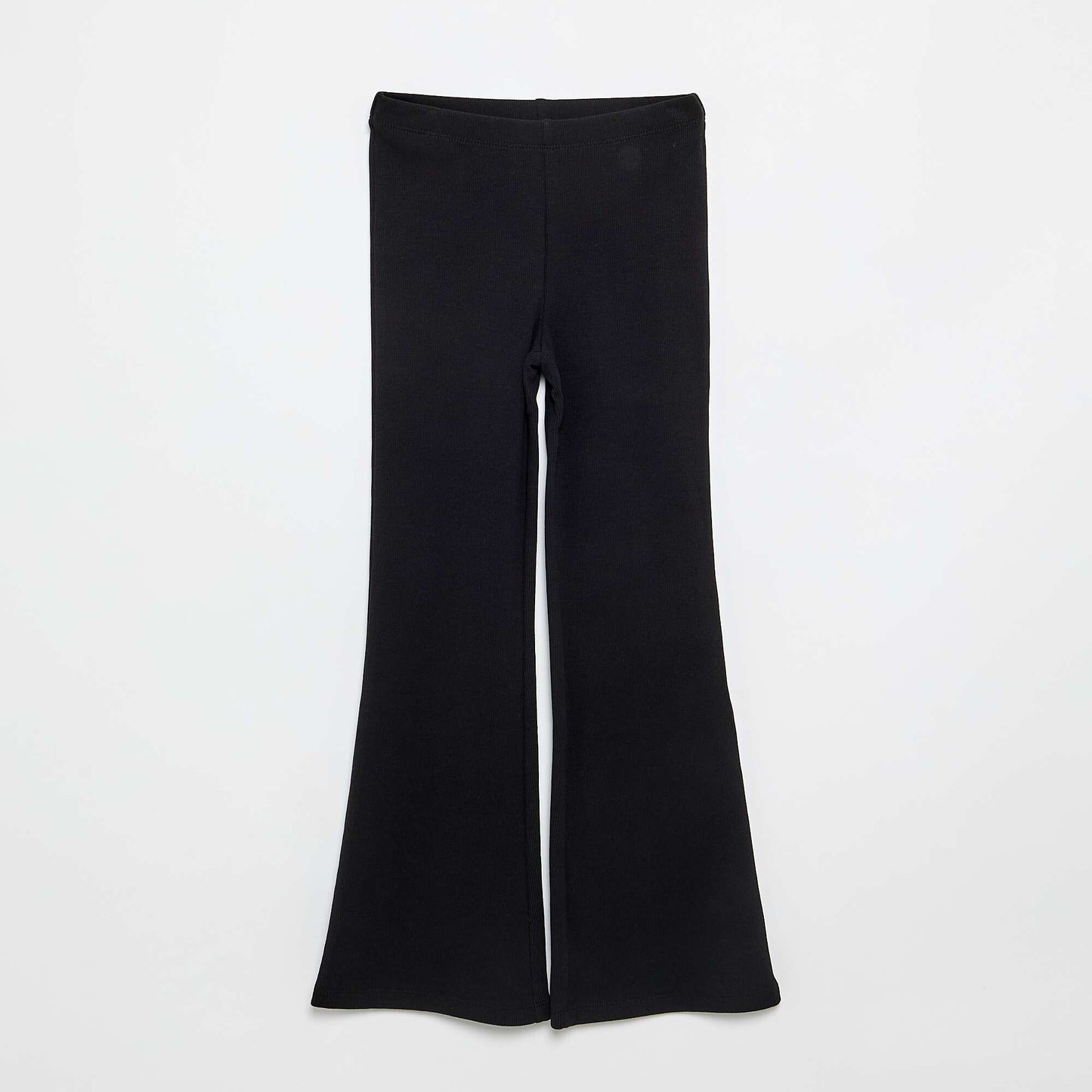 Ribbed flare leggings BLACK
