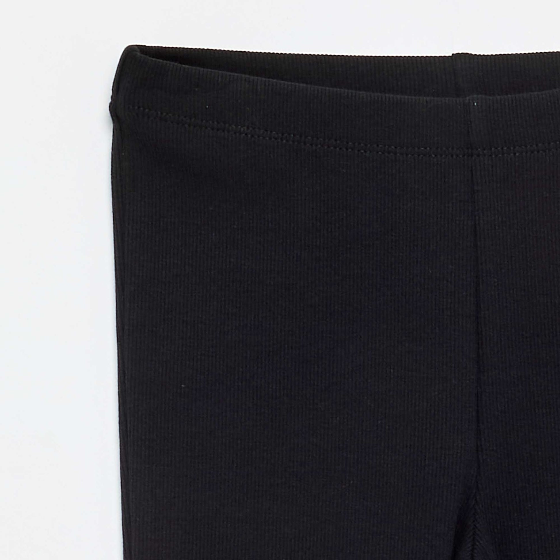 Ribbed flare leggings BLACK