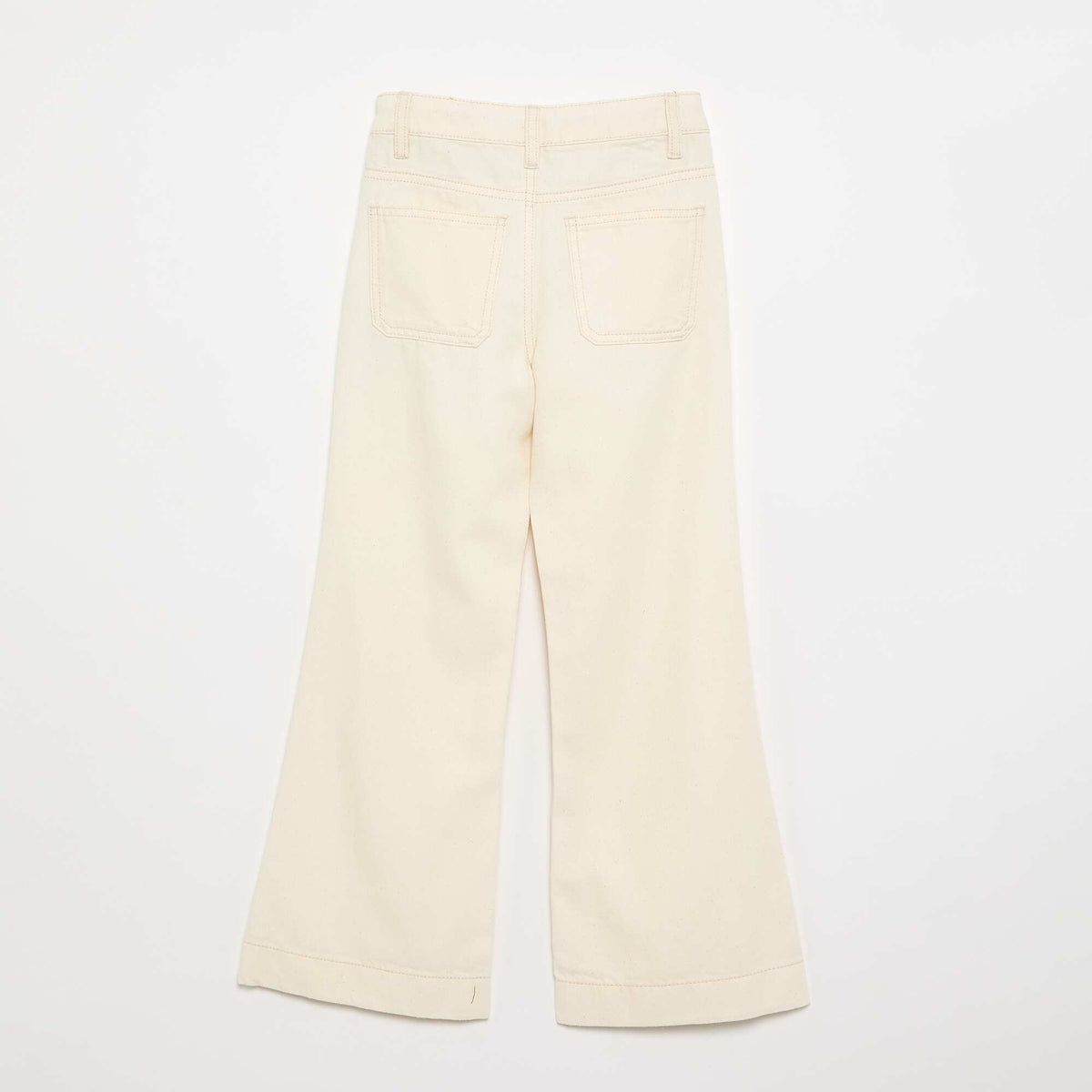 Denim Flare Trousers WHITE