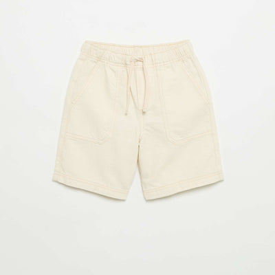 Plain Shorts with Elasticated Waist ECRU