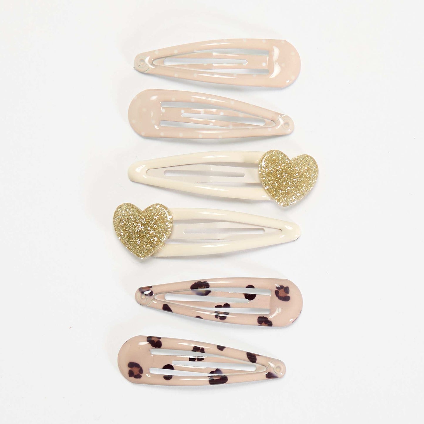 Set of 6 snap clips BEIGE