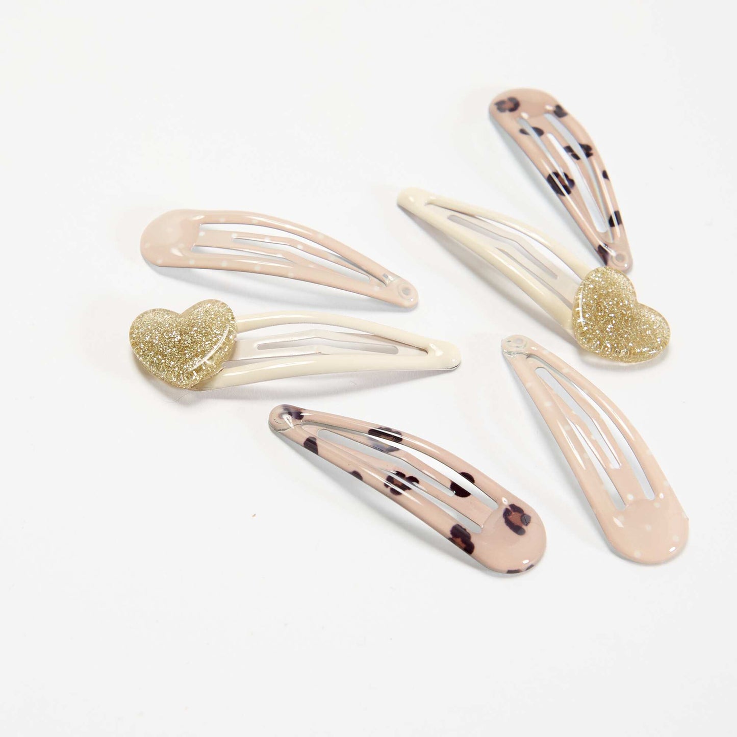 Set of 6 snap clips BEIGE