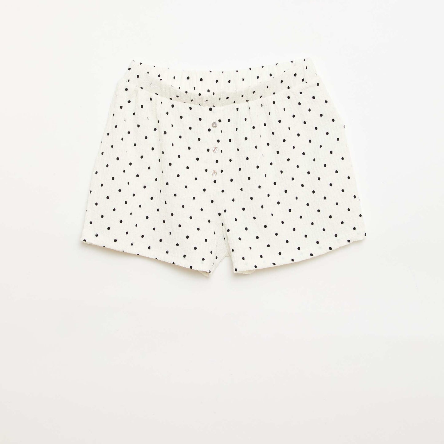 Waffle knit shorts WHITE