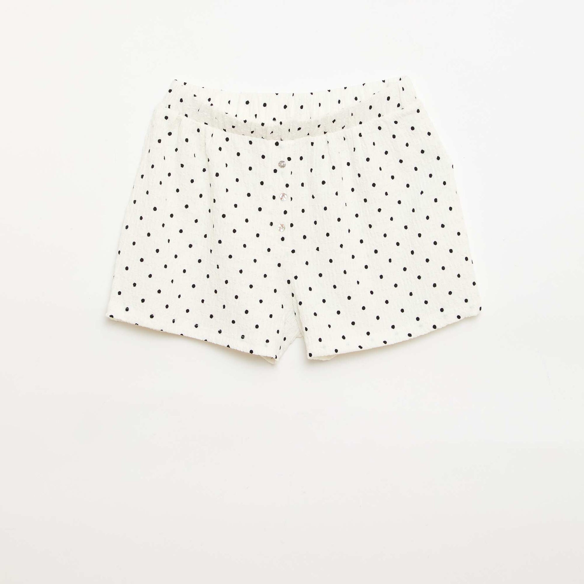 Waffle knit shorts WHITE