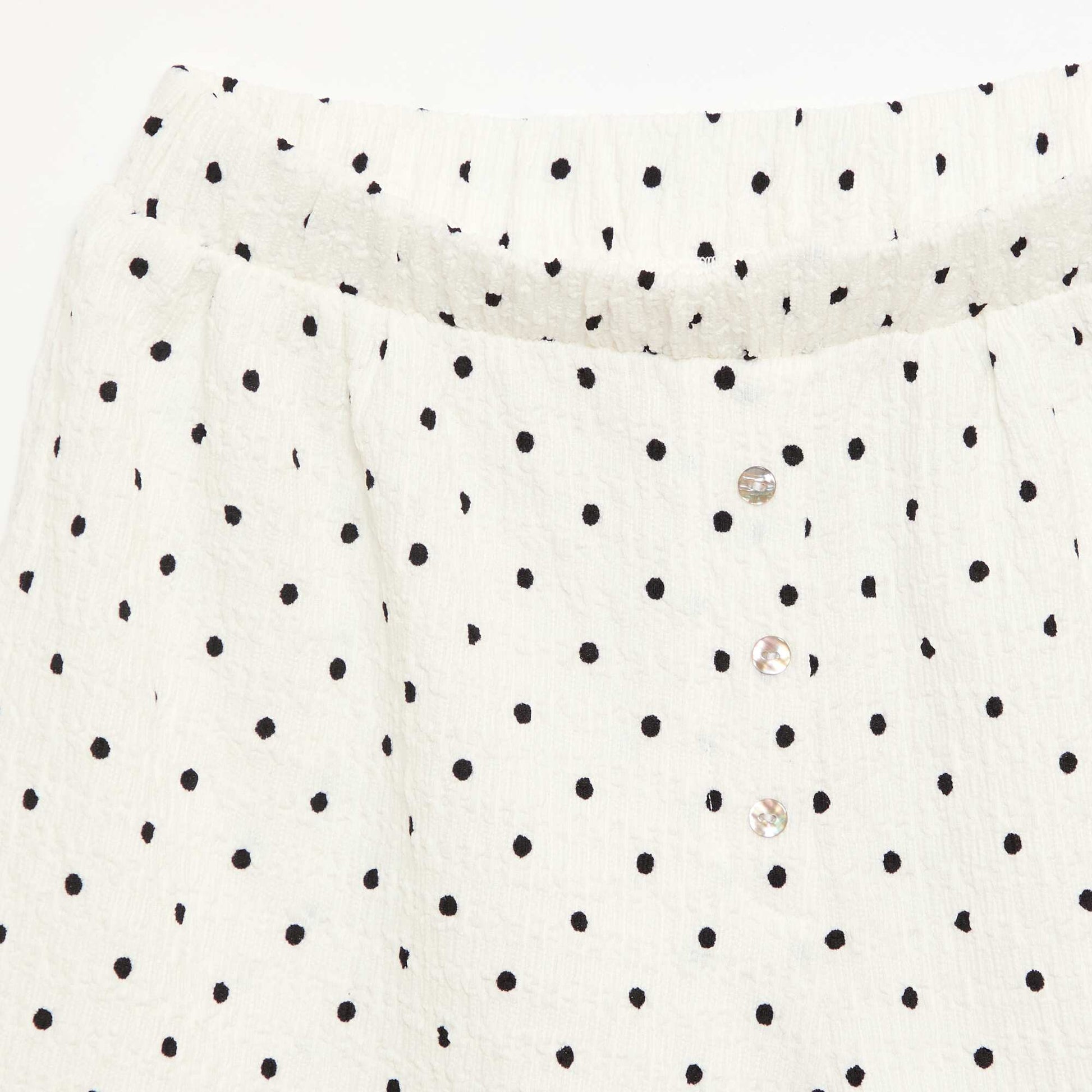Waffle knit shorts WHITE
