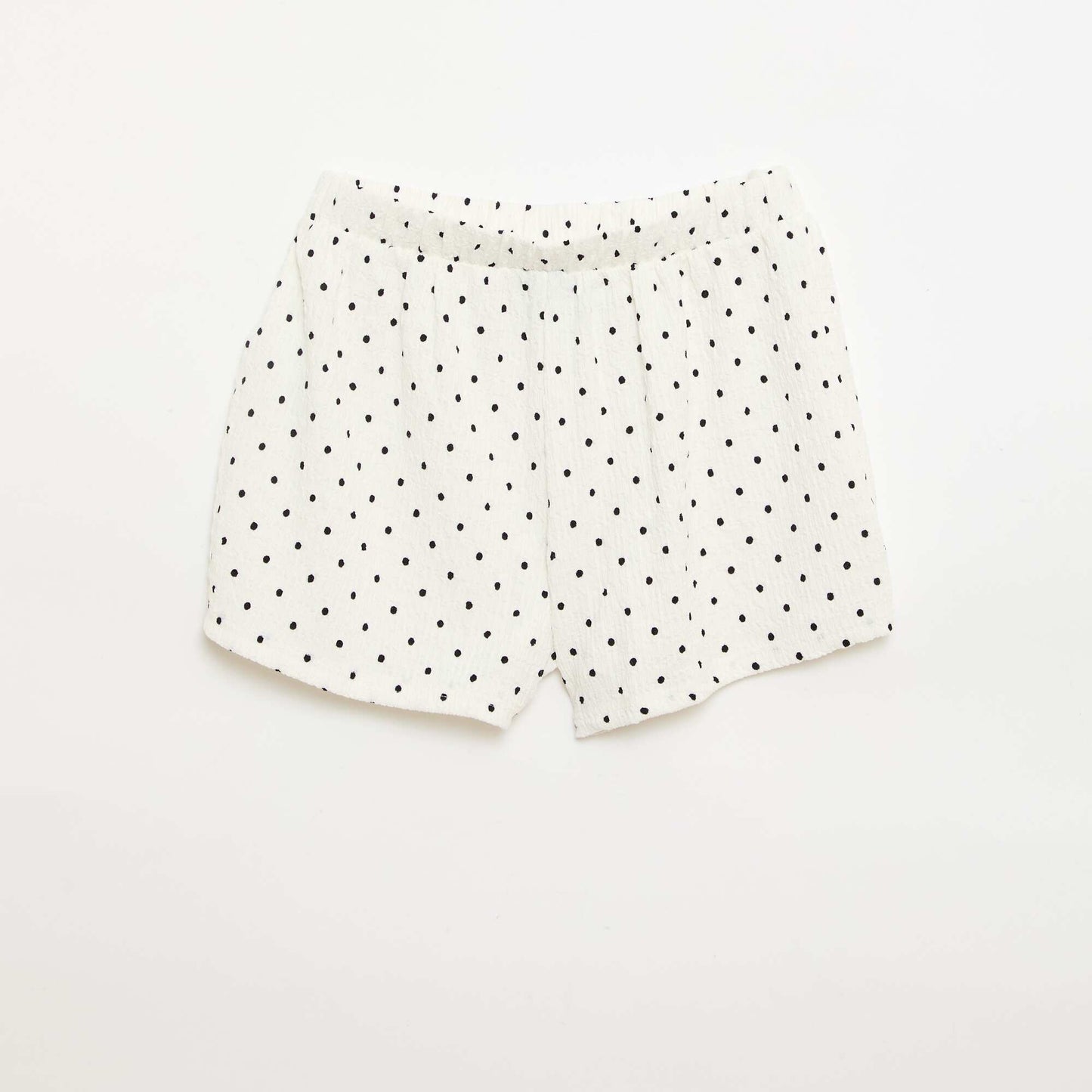 Waffle knit shorts WHITE