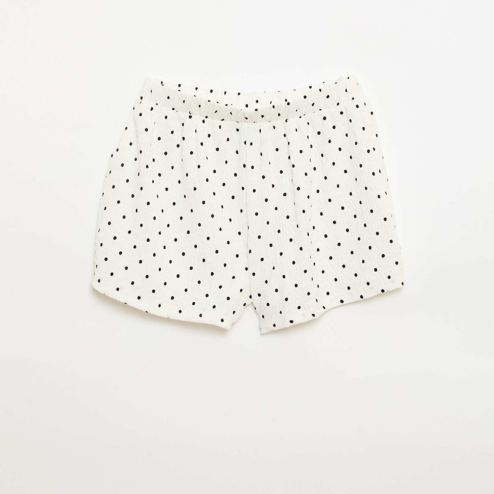 Waffle knit shorts WHITE