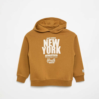 Printed hooded sweatshirt YELLOW
