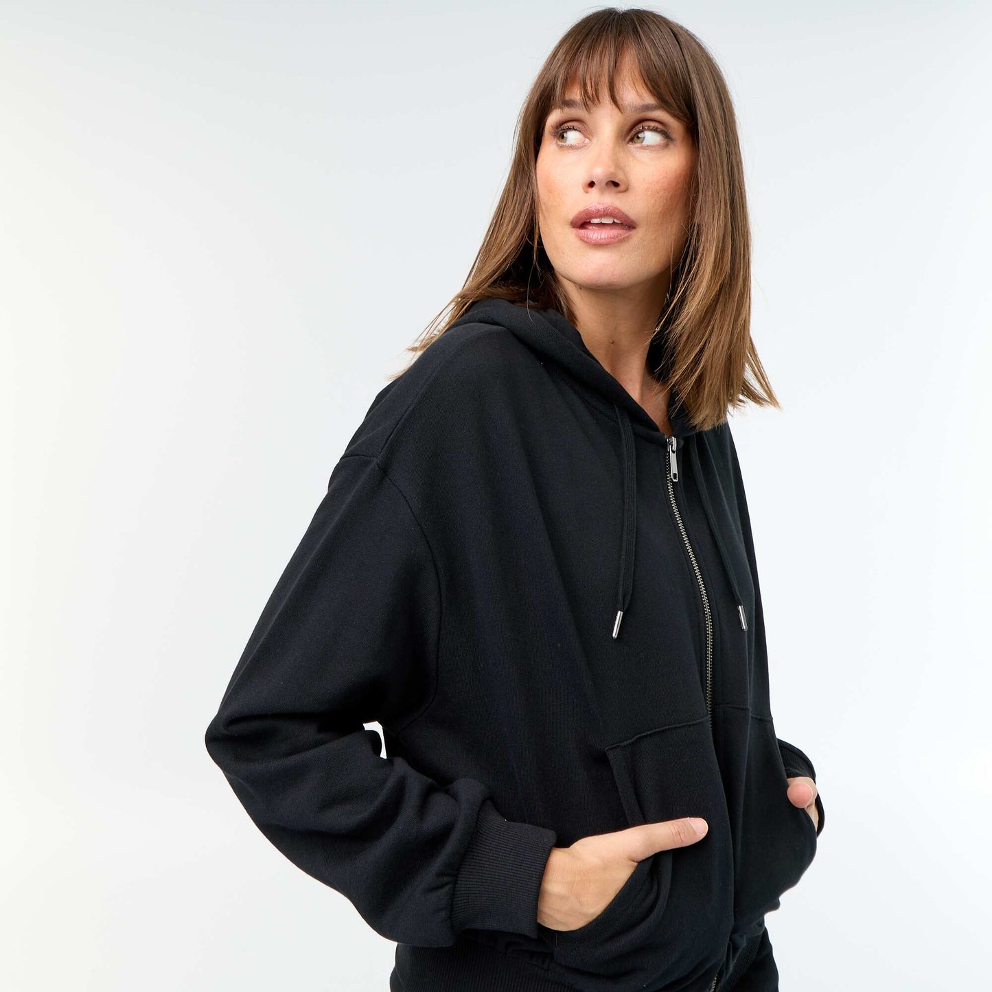 Basic Lightweight French Terry Sweatshirt BLACK