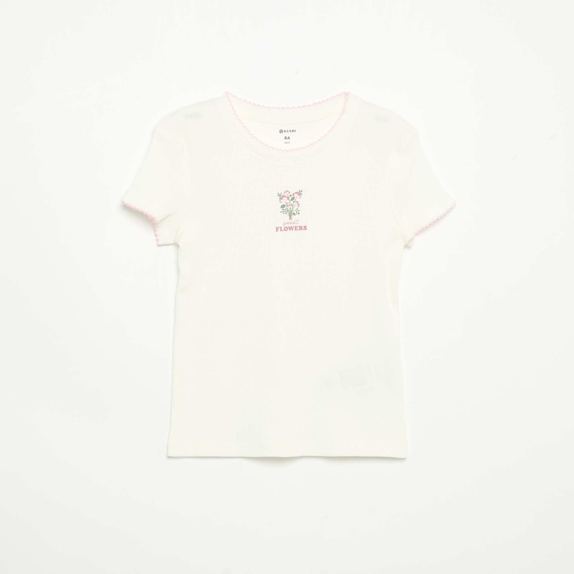 2-Piece Pajamas - Short-Sleeved T-shirt + Striped Pants PINK