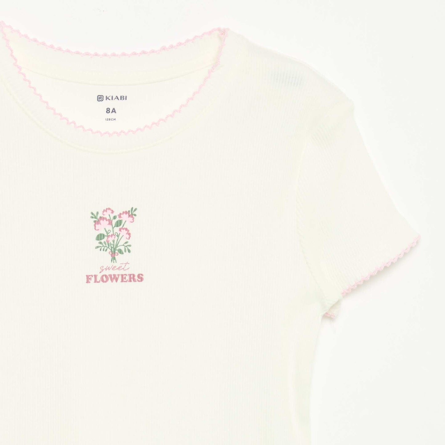 2-Piece Pajamas - Short-Sleeved T-shirt + Striped Pants PINK