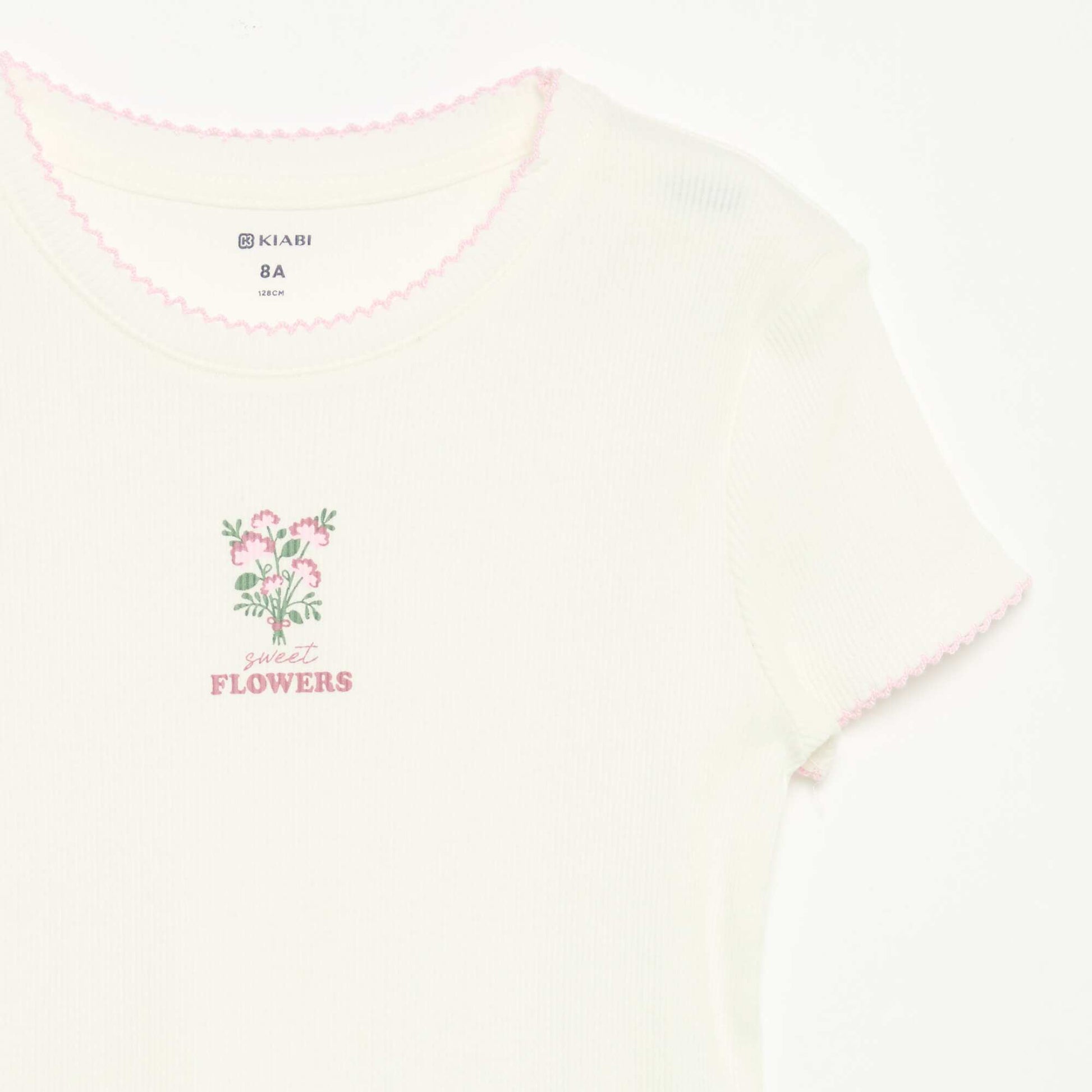 2-Piece Pajamas - Short-Sleeved T-shirt + Striped Pants PINK