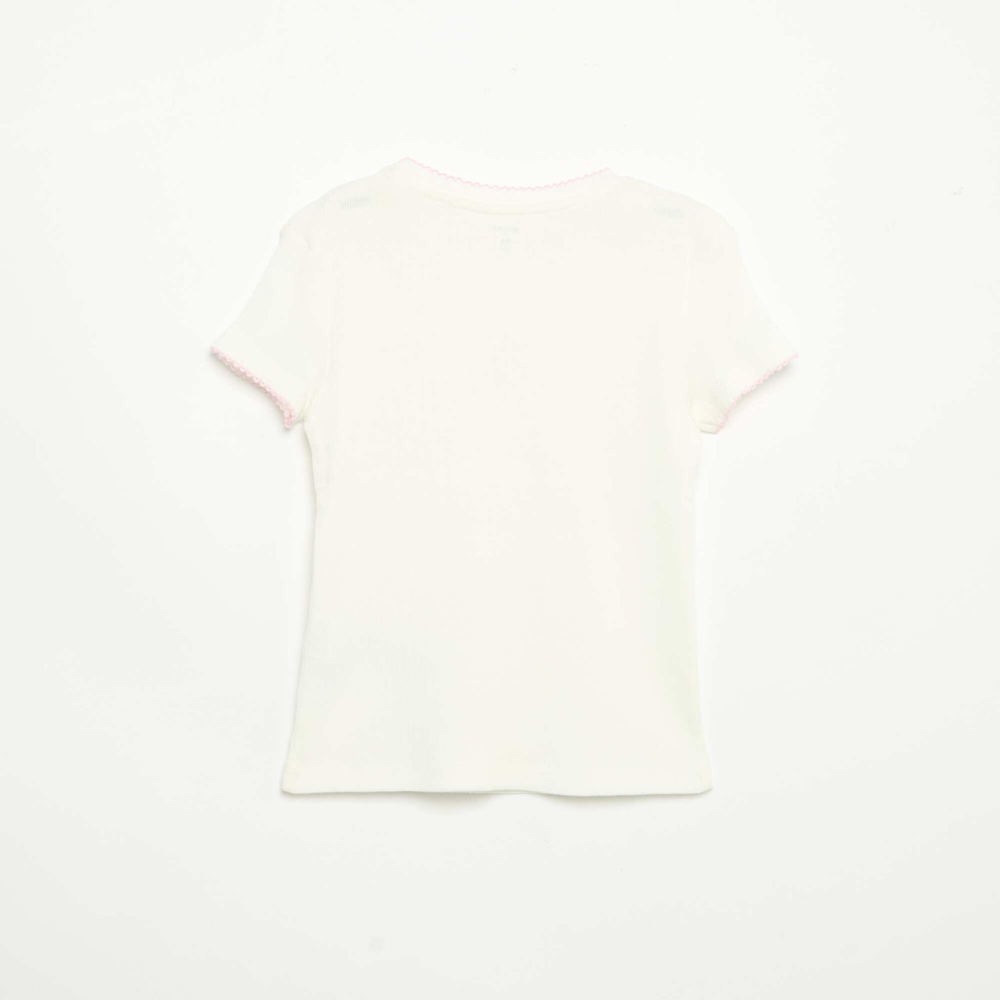 2-Piece Pajamas - Short-Sleeved T-shirt + Striped Pants PINK