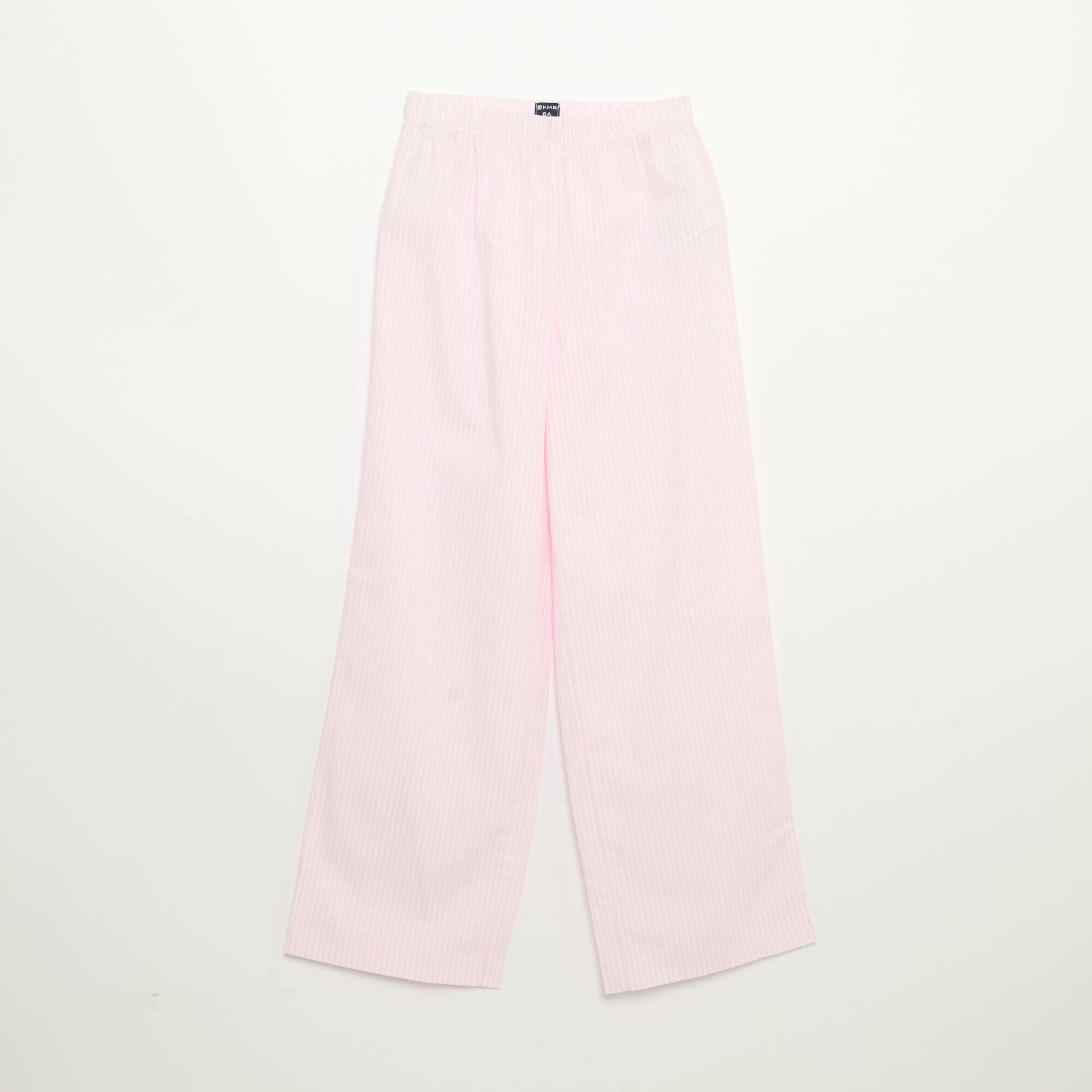 2-Piece Pajamas - Short-Sleeved T-shirt + Striped Pants PINK