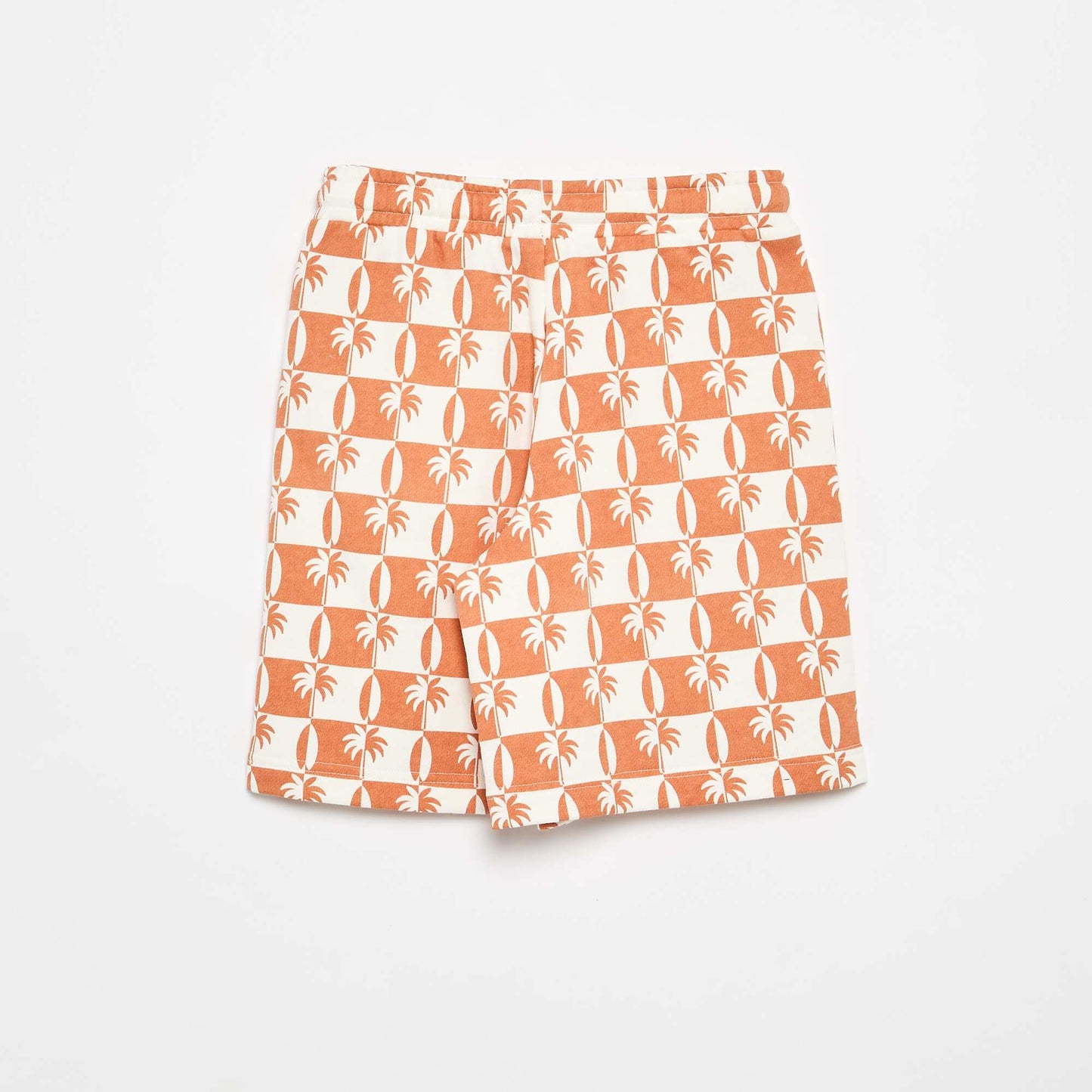 Printed French Terry Bermuda Shorts RED