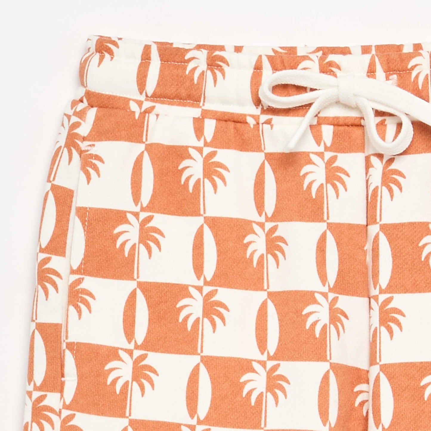Printed French Terry Bermuda Shorts RED
