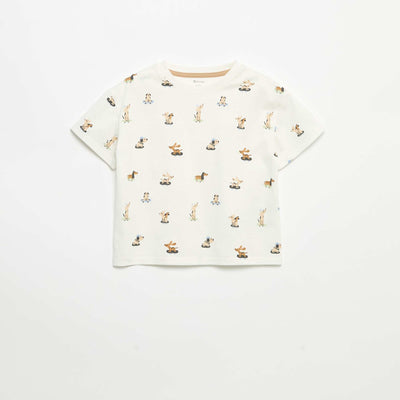 Patterned Short-Sleeved T-shirt WHITE
