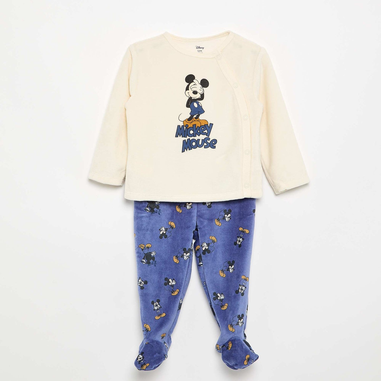 'Mickey Mouse' Velvet 2-Piece Pajama Set BLUE