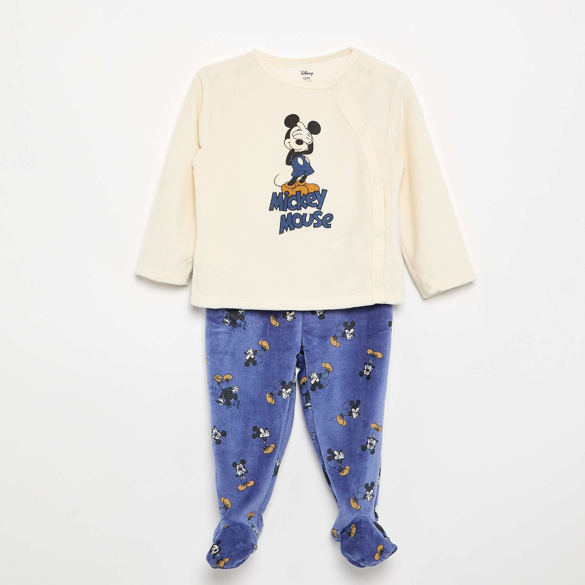 'Mickey Mouse' Velvet 2-Piece Pajama Set BLUE