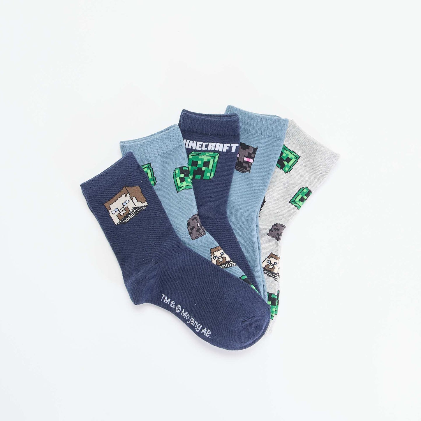 Pack of 5 'Minecraft' Socks GREY