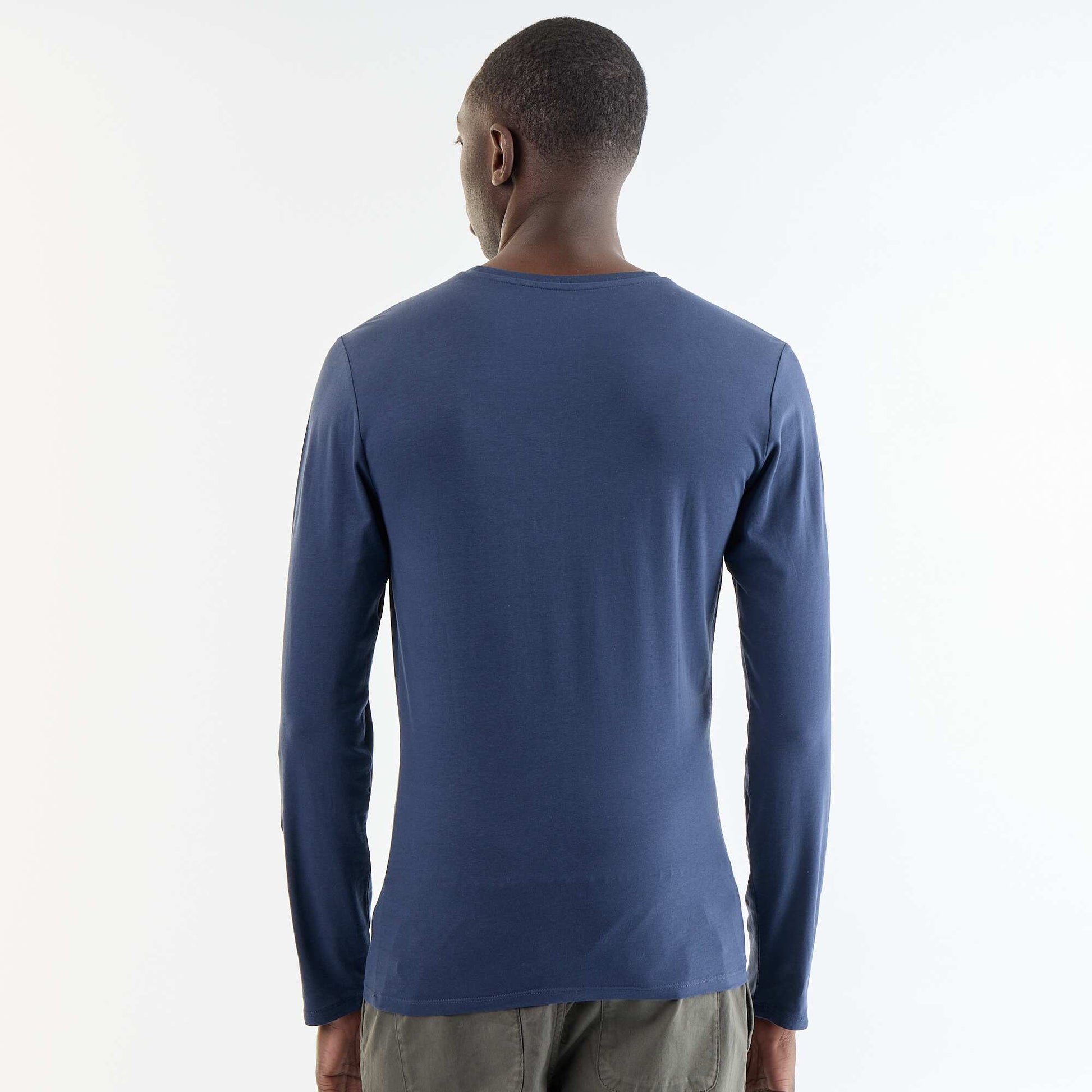 Plain Long-Sleeved T-Shirt BLUE