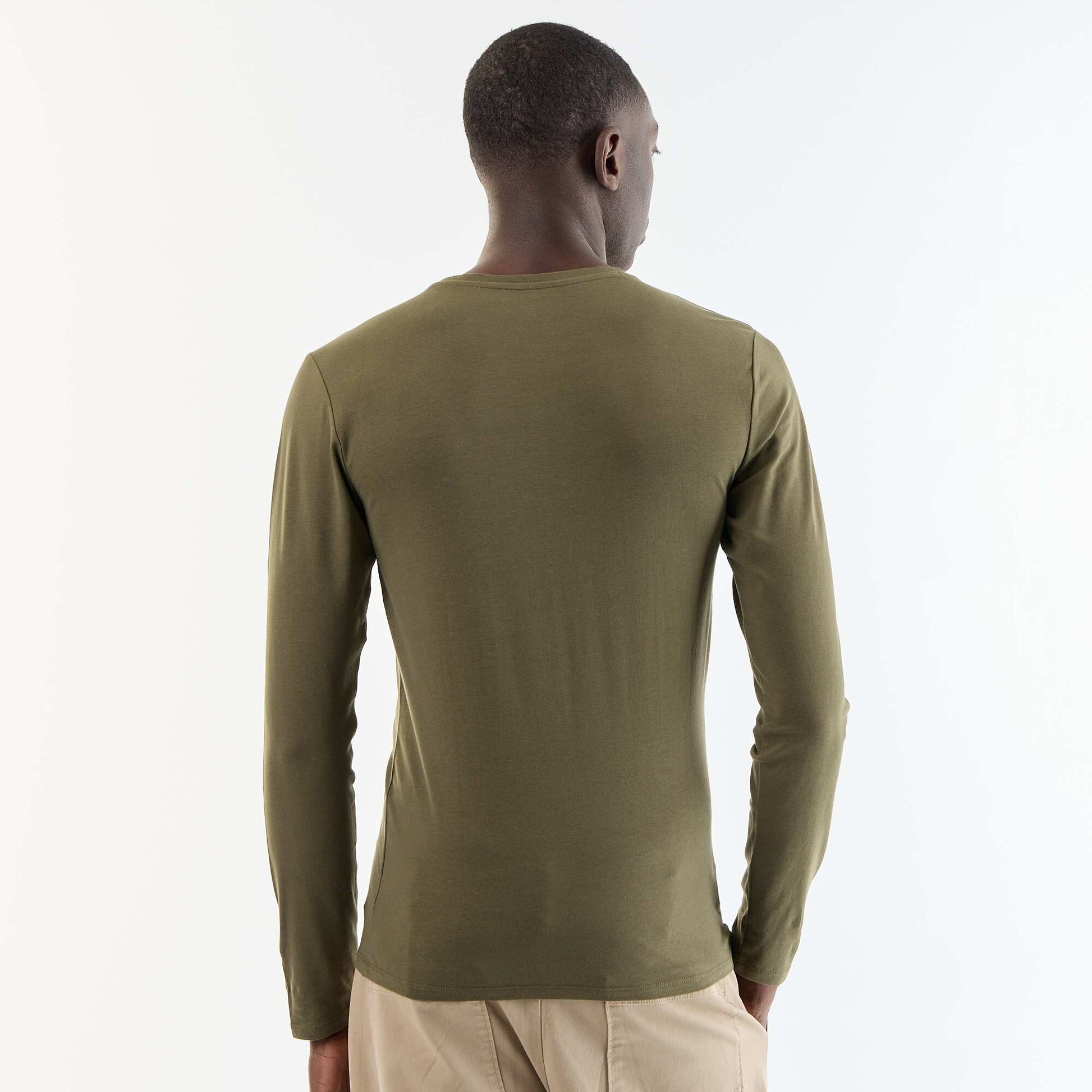 Plain Long-Sleeved T-Shirt KHAKI