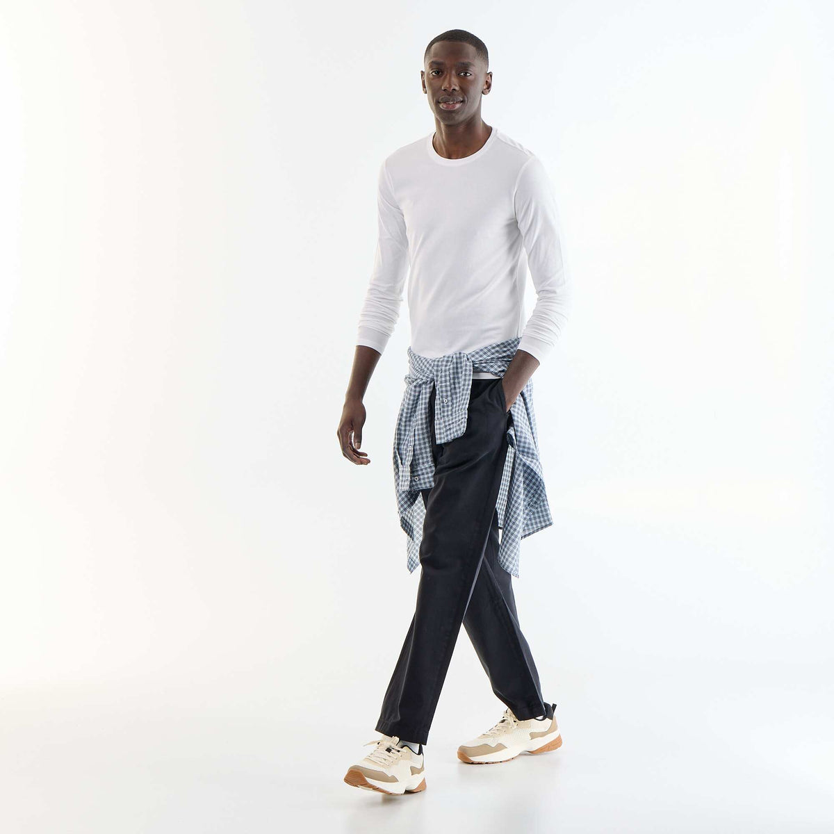 Plain Long-Sleeved T-Shirt WHITE