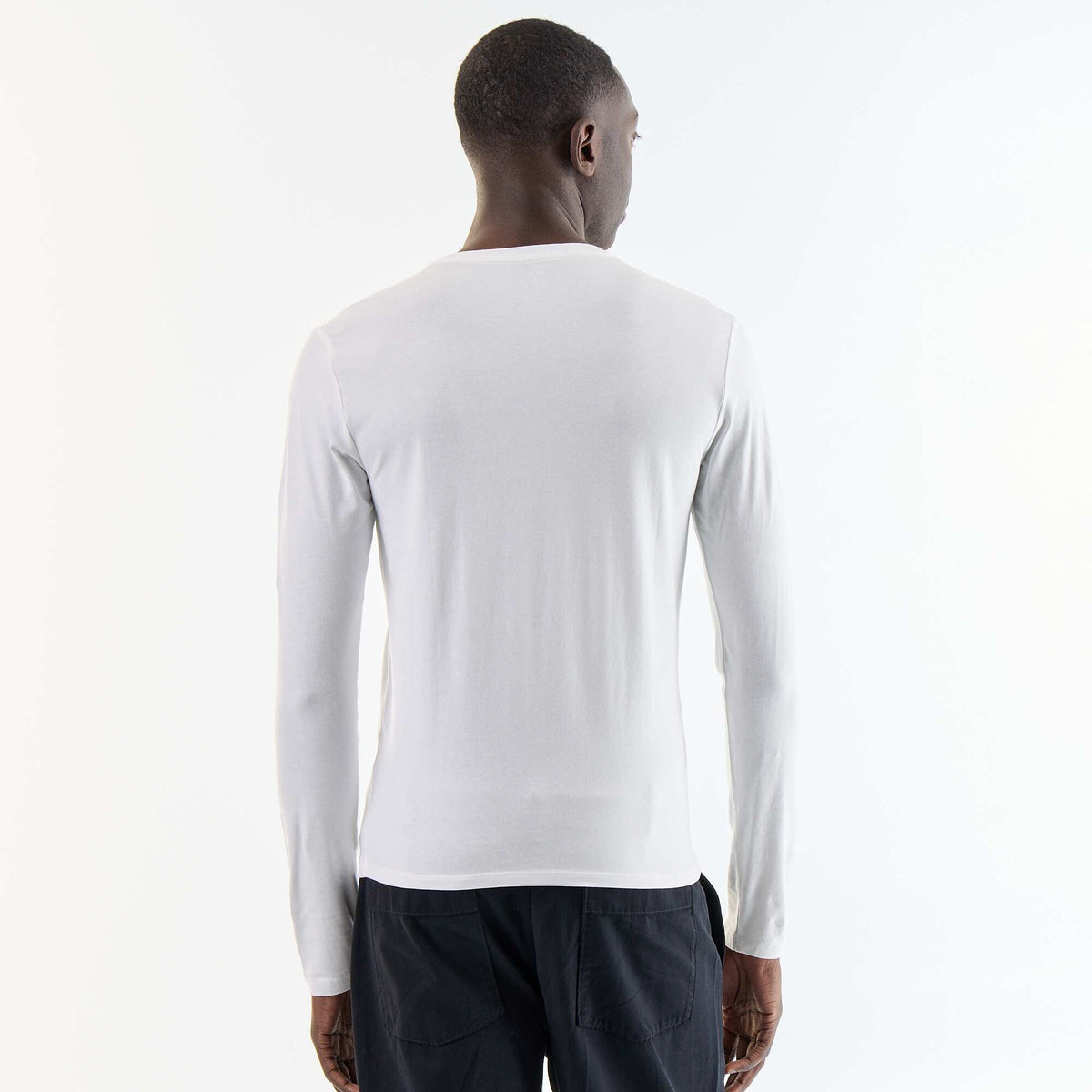 Plain Long-Sleeved T-Shirt WHITE