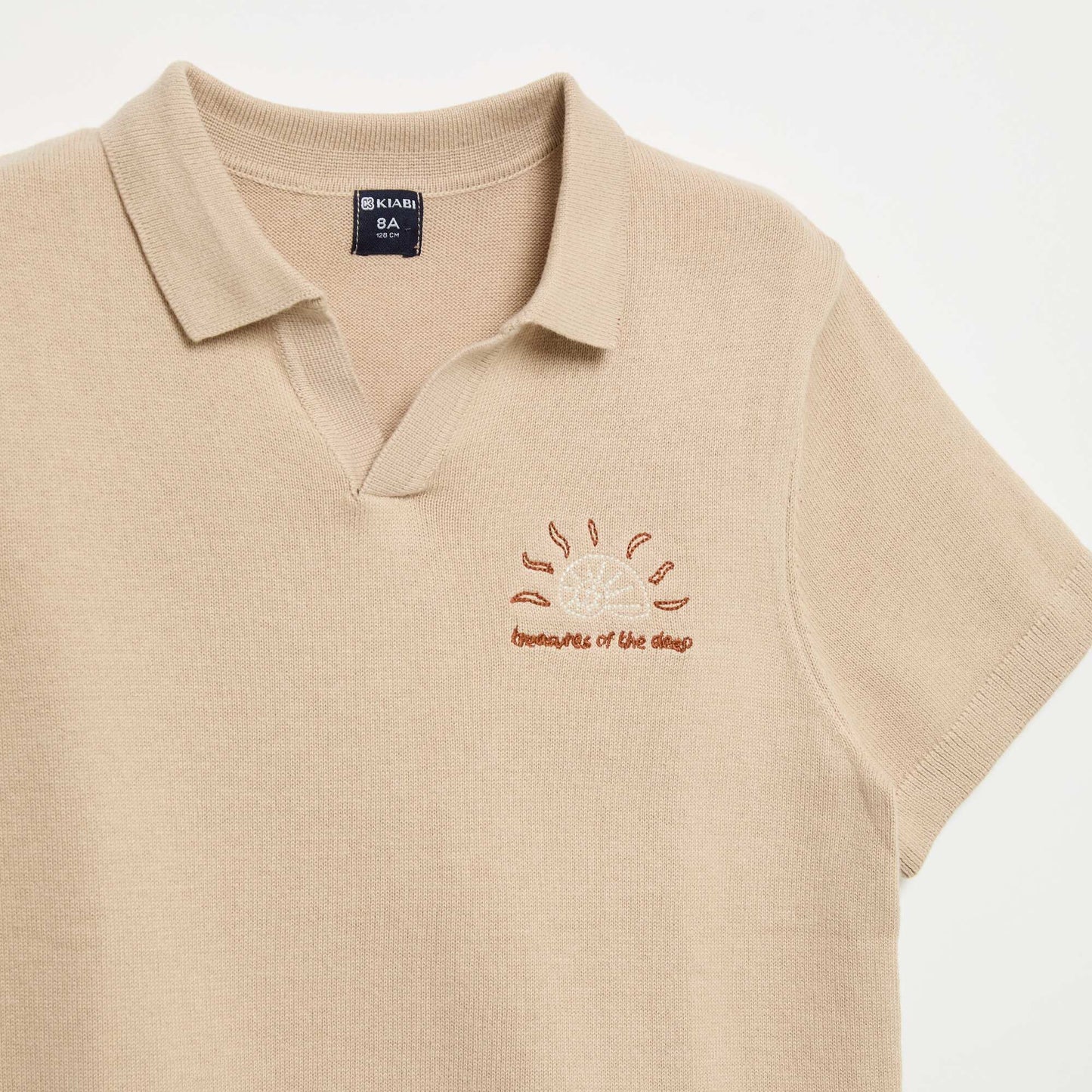 Short-Sleeve Polo Jumper BEIGE