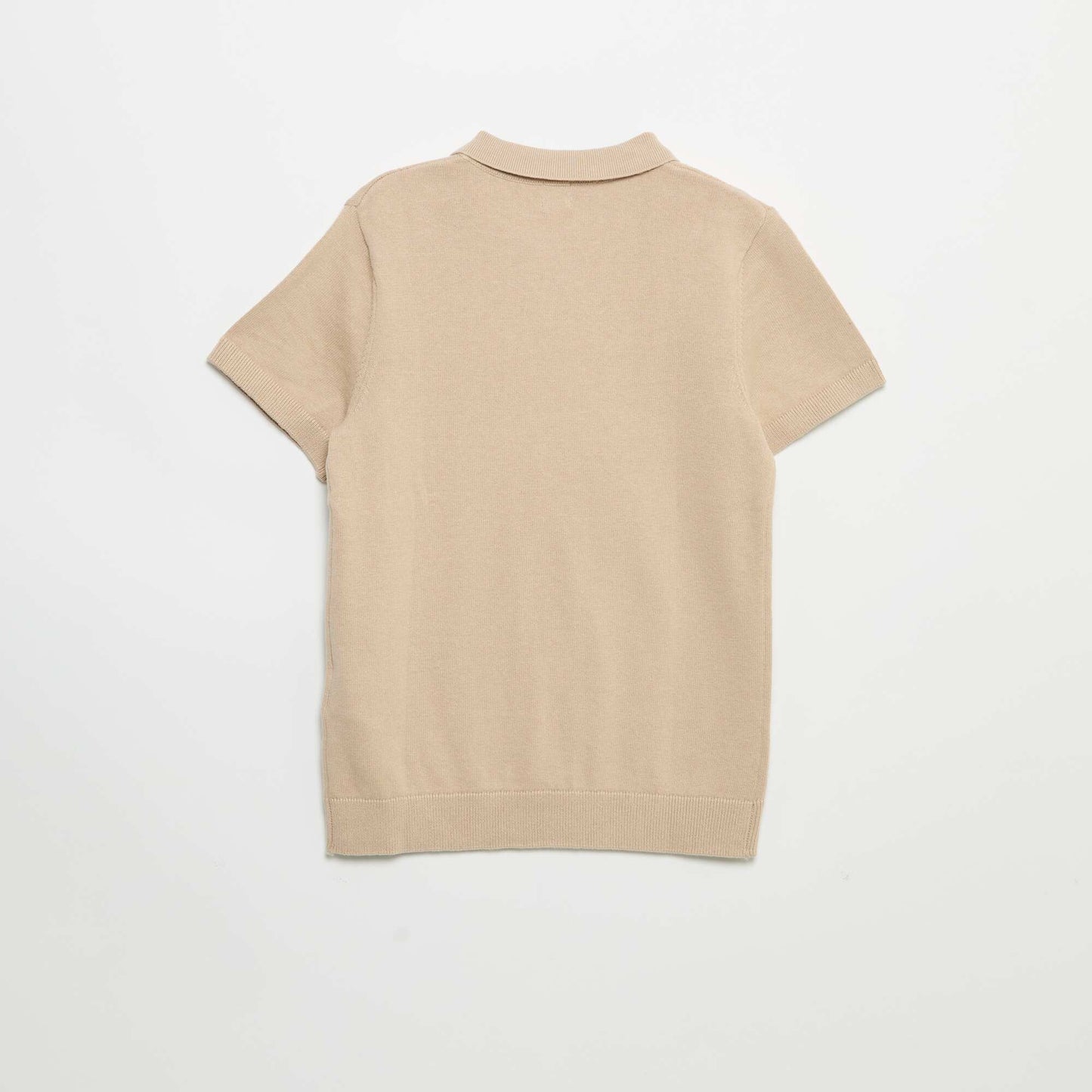 Short-Sleeve Polo Jumper BEIGE