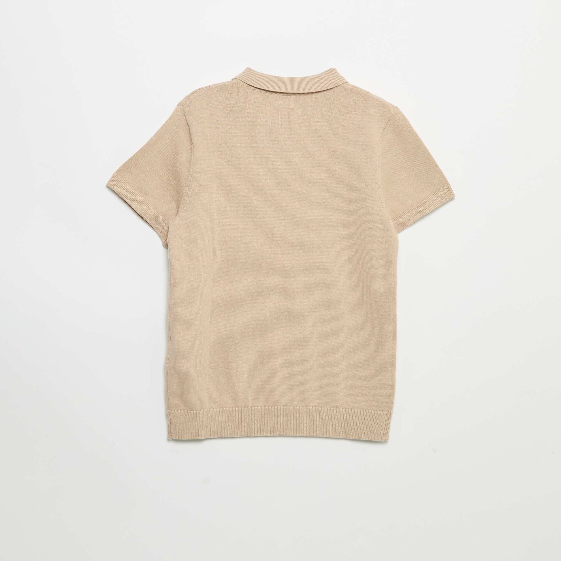 Short-Sleeve Polo Jumper BEIGE