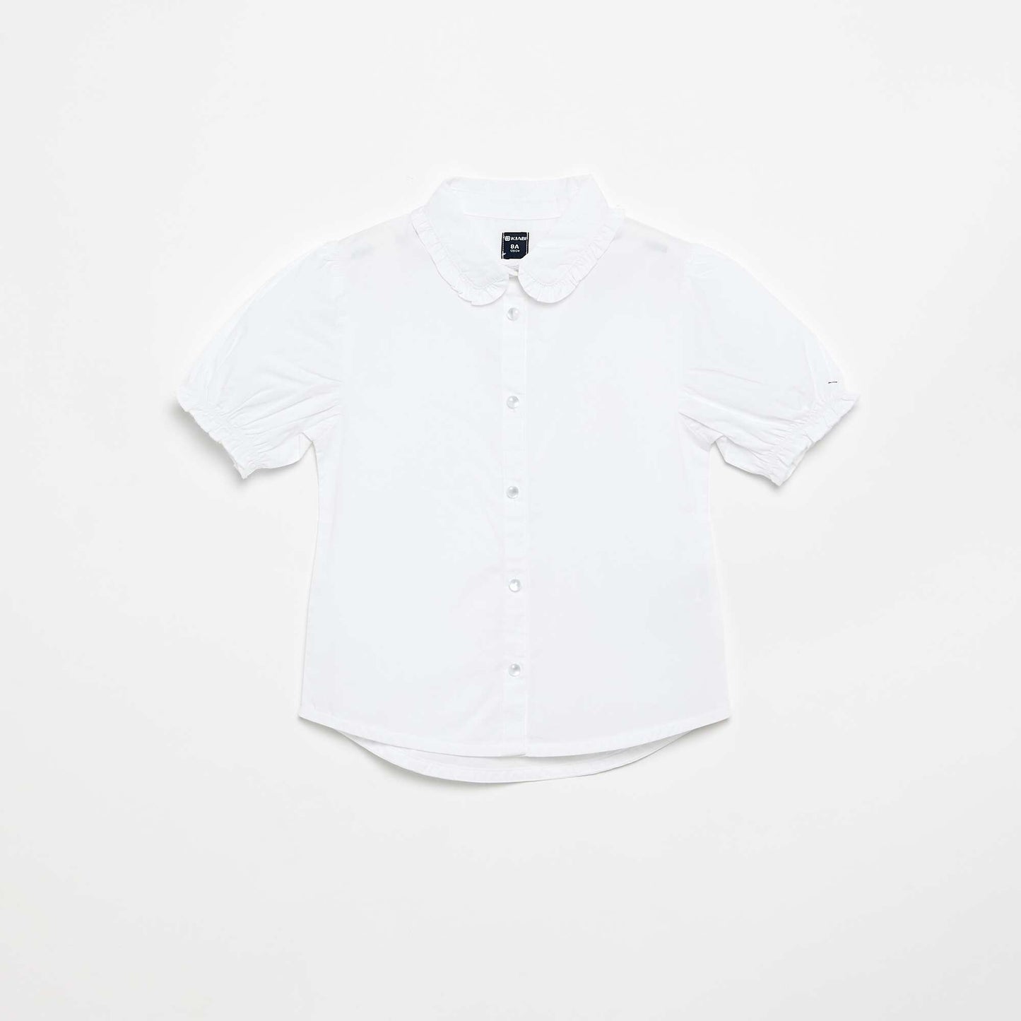 Short-sleeved blouse with Peter Pan collar WHITE